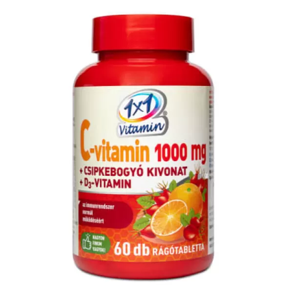1x1 Vitamin c vitamin 1000 mg+d3 csipkebogyó rágótabl. narancs 60 db