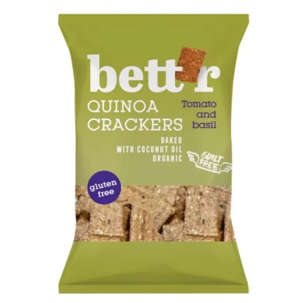 Bettr Bio vegán gluténmentes quinoa kréker bazsalikom & paradicsom 100 g
