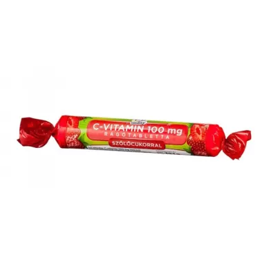 c-vitamin rágótabletta szőlőcukorral eper 17 db