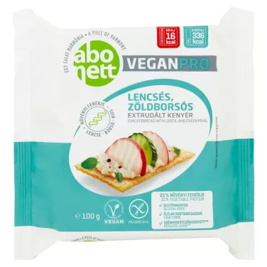 Abonett extrudált kenyér veganpro lencsés-zöldborsós gluténmentes 100 g