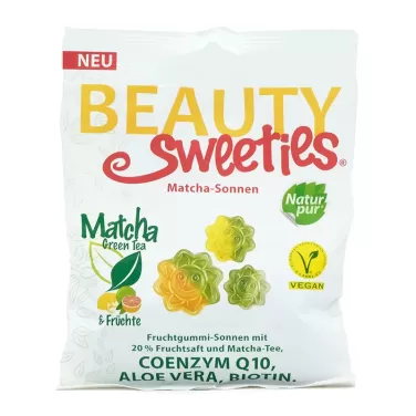 Gluténmentes vegán gumicukor matcha napocskák 125 g