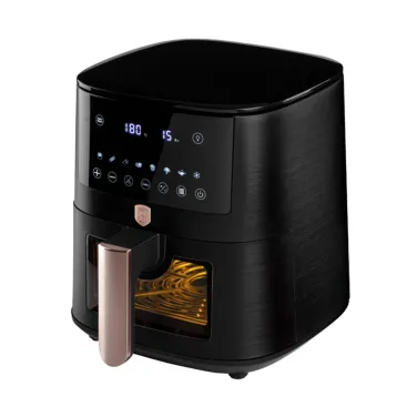 Forró levegős fritőz, 5 L, átlátszó ablakkal, fekete- rose gold (NEW) (BH/9488)