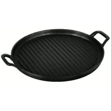 Öntöttvas kerek grill sütőlap, 30 cm, fekete  (BH/6538)