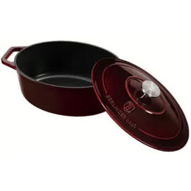 Ovális öntöttvas pecsenyesütő, 30 cm, burgundi (BH/6499)