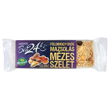 Bio mézes szelet földimogyorós-mazsolás 40 g