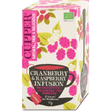 bio cranberry&raspberry tőzegáfonya-málna tea 20 db 50 g