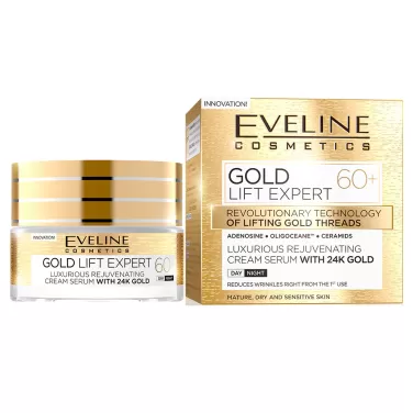 gold lift expert 60+ luxus tápláló krém-szérum nappali-éjszakai arckrém 50ml