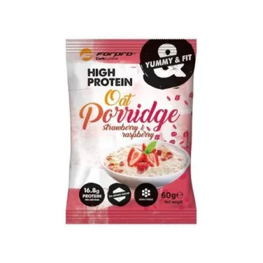 high protein zabkása eperrel és málnával hozzáadott cukor nélkül 60 g