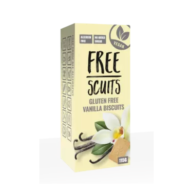 Gluténmentes freescuits vaníliaízű keksz édesítőszerrel 115g