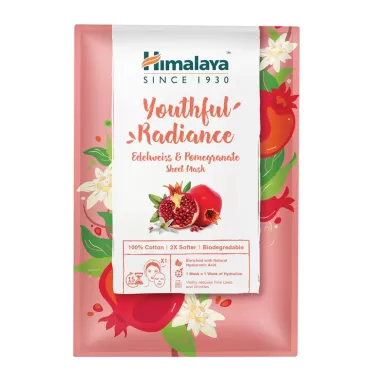 textilmaszk fiatalos ragyogás havasi gyopárral és gránátalmával 30 ml