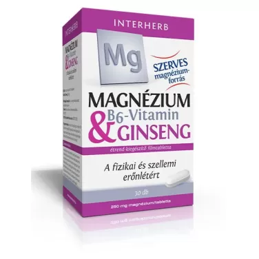 magnézium 250mg-b6-vitamin-ginseng tabletta 30db