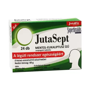 jutasept mentol-eukaliptusz ízű szopogató tabletta 24db