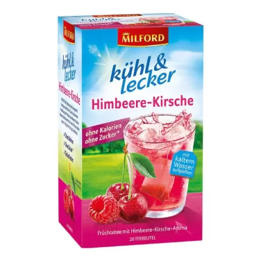 kühl & lecker málna és cseresznye ízű hidegen elkészíthető gyümölcstea 20db 50 g