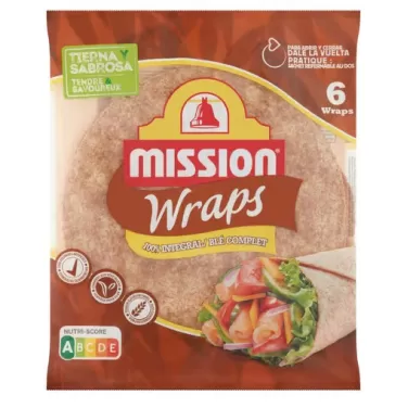 Mission teljeskiőrlésű wrap 370 g