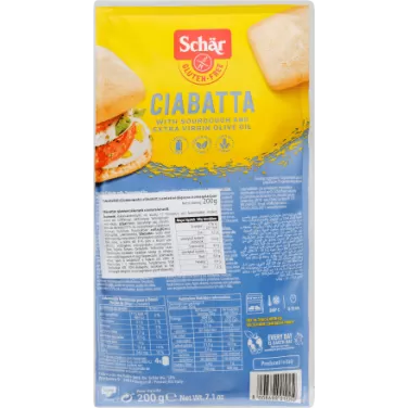 Gluténmentes ciabatta zsemle elösütőtt 4x50g 200 g