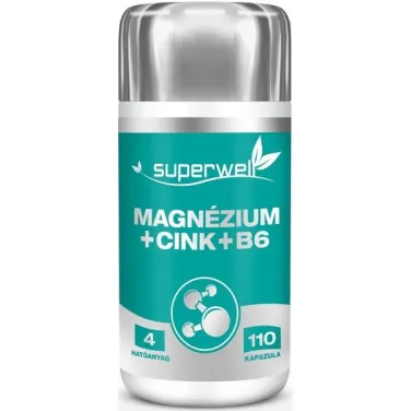 Superwell magnézium+cink+b6 65,9g kapszula 110db