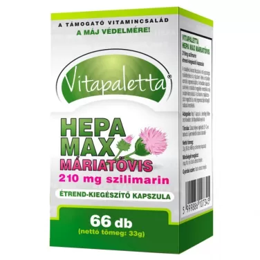 Hepa max máriatövis kapszula 210 mg szilimarin 66 db