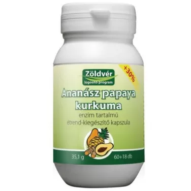 Ananász papaya kurkuma kapszula 60+18db 78 db